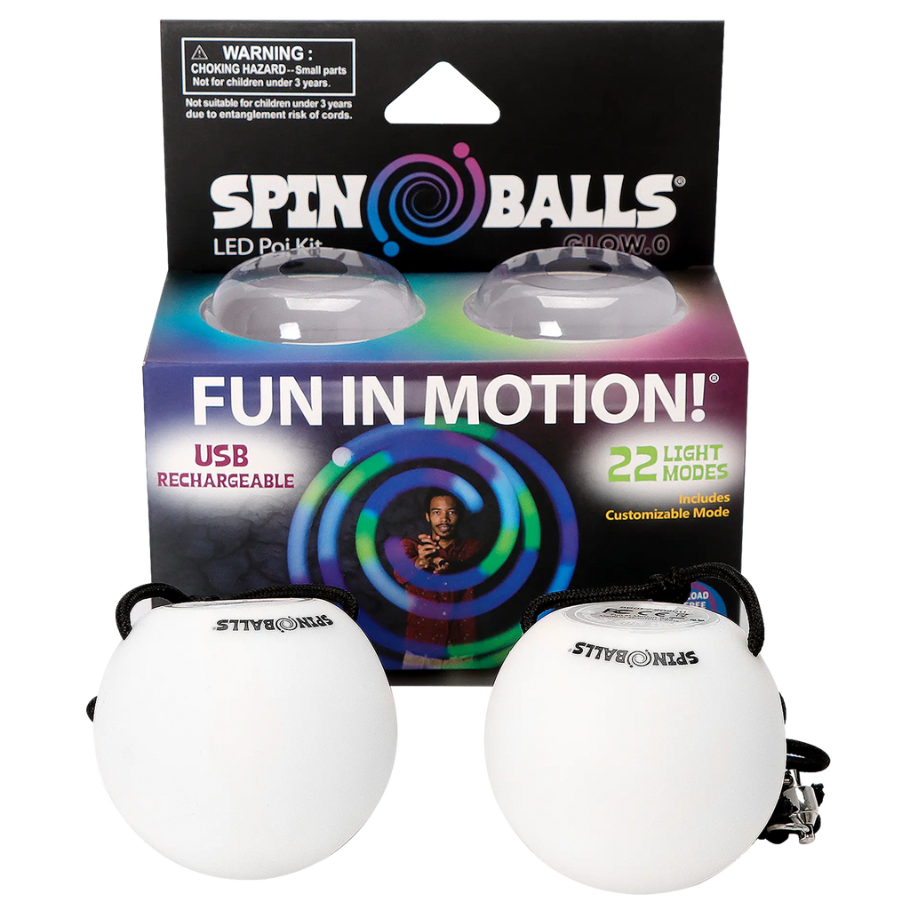 Spinballs Glow. 0 LED Rechargeable Poi Set P7