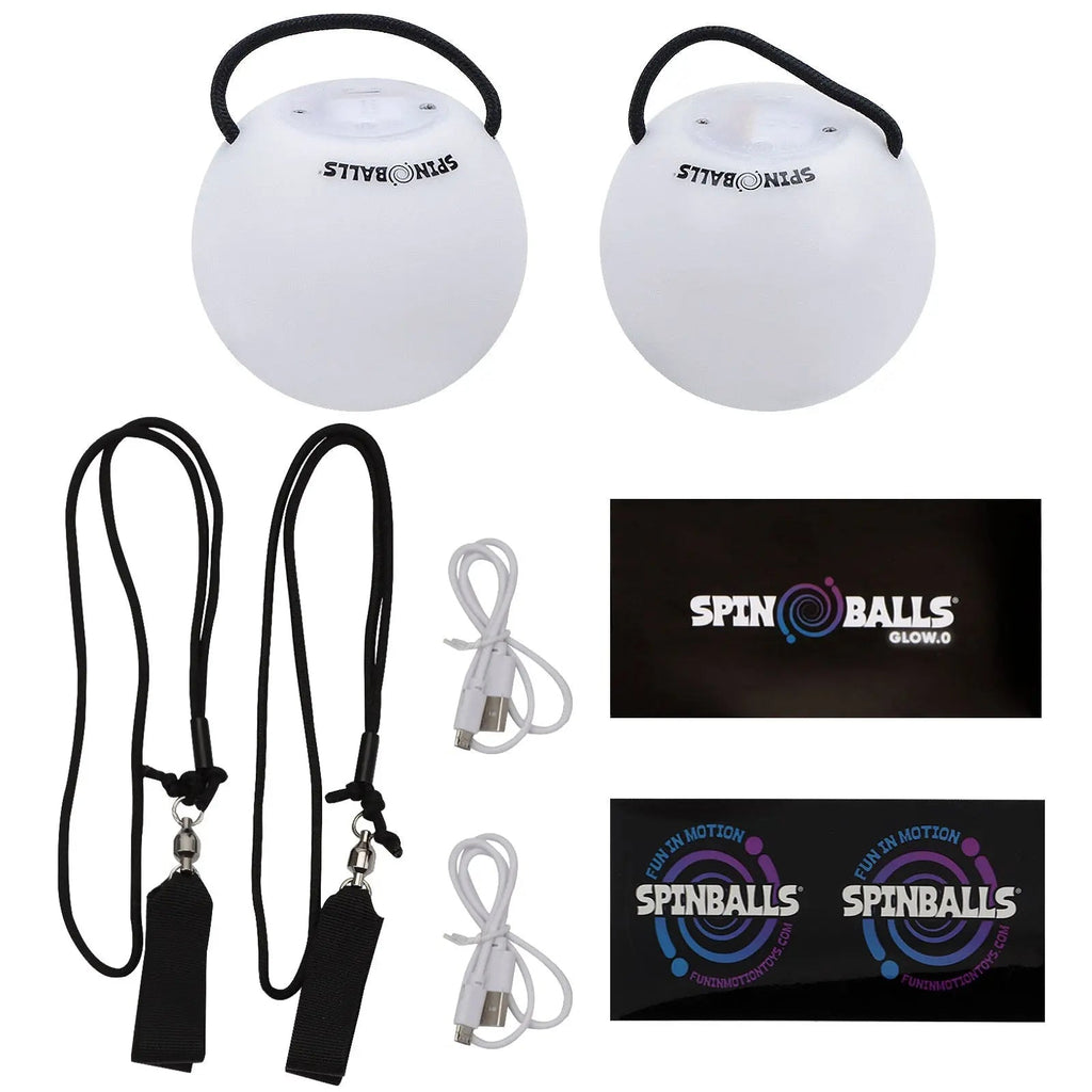 Spinballs Glow. 0 LED Rechargeable Poi Set P7